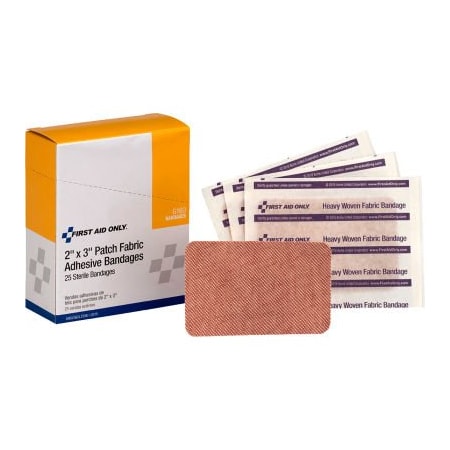 Acme United First Aid Only Heavy Woven Fabric Bandages, 2in x 3in, 25/Box, 18PK G160